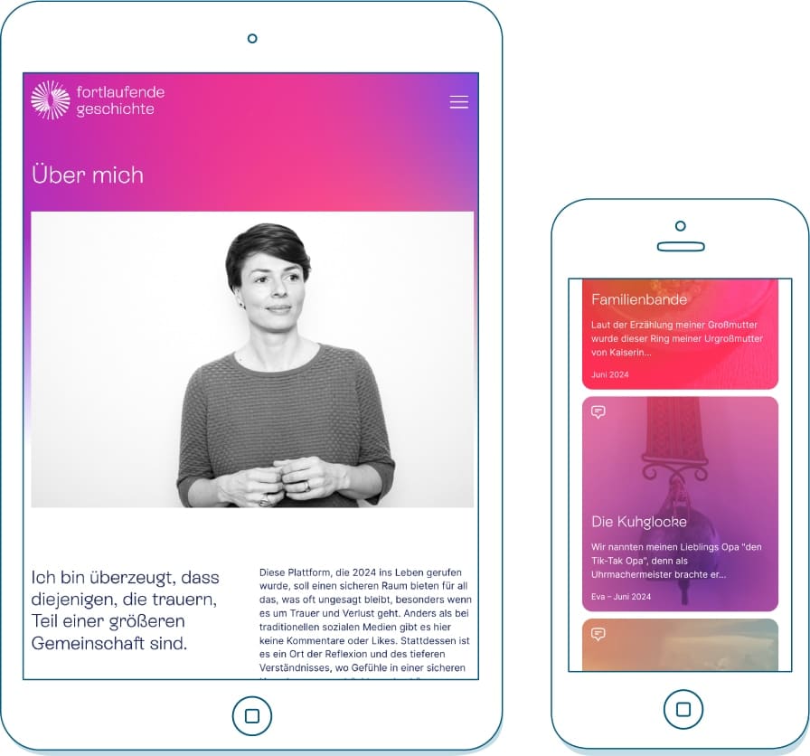 Über mich und Geschichten auf illustrierten Monitoren